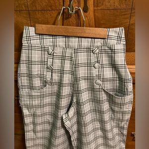 Plaid 1940’s Reproduction Unique Vintage High-Waisted, Wide Leg Trousers